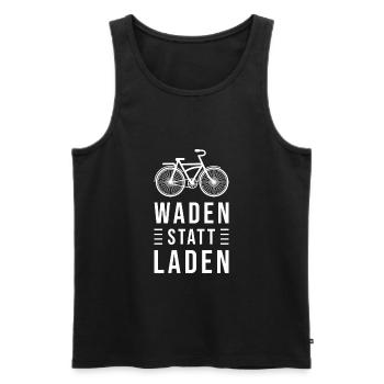 Waden statt Laden - Männer Premium Bio Tank Top - Schwarz - Vorne - AI Model Male 178 light (178cm)