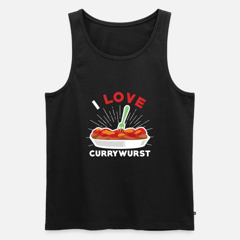 Currywurst Ich liebe Currywurst - Männer Premium Bio Tank Top - Schwarz