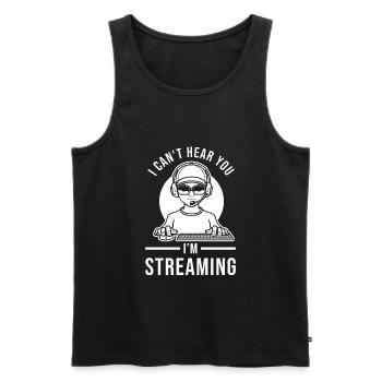 Streamer streaming sort drôle - Débardeur bio Premium Homme - noir - Devant - AI Model Male 178 light (178cm)