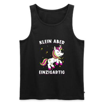 Einhorn Spruch Klein aber einzigartig - Männer Premium Bio Tank Top - Schwarz - Vorne - Michal (187cm)