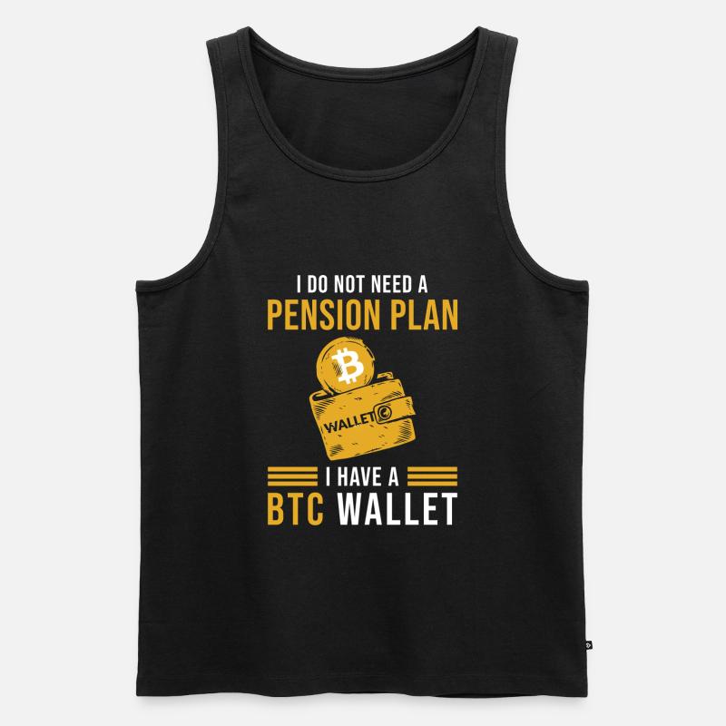 BTC Bitcoin Wallet Spruch - Männer Premium Bio Tank Top - Schwarz
