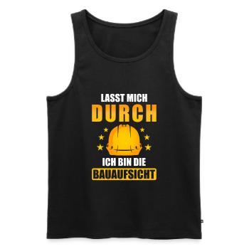 Baustelle spruch lustig Bauaufsicht - Männer Premium Bio Tank Top - Schwarz - Vorne - Michal (187cm)
