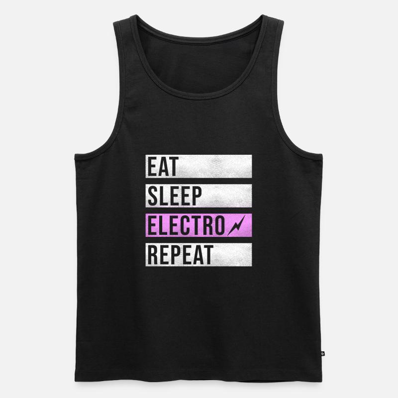 Techno Musik Electro Raver - Männer Premium Bio Tank Top - Schwarz