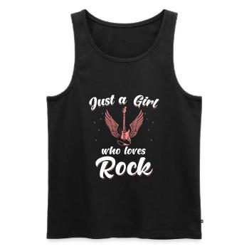 Rock Girl Spruch lustig Rocker - Männer Premium Bio Tank Top - Schwarz - Vorne - Michal (187cm)