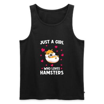 Juste une fille qui aime les hamsters - Débardeur bio Premium Homme - noir - Devant - Michal (187cm)