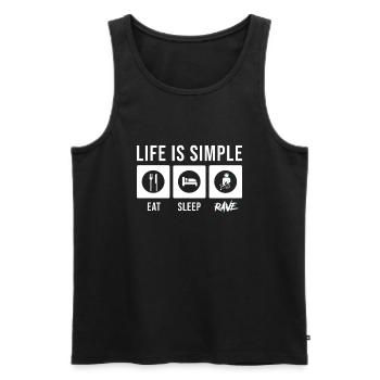 Rave Raver Techno Electro Musique - Débardeur bio Premium Homme - noir - Devant - AI Model Male 178 light (178cm)