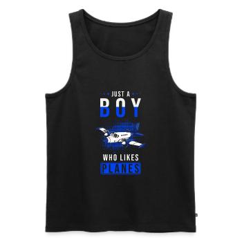 Flugzeug Pilot Geschenk - Männer Premium Bio Tank Top - Schwarz - Vorne - AI Model Male 178 light (178cm)