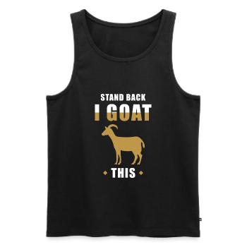 Ziege Spruch lustig Geißbock Wortpsiel - Männer Premium Bio Tank Top - Schwarz - Vorne - AI Model Male 178 light (178cm)