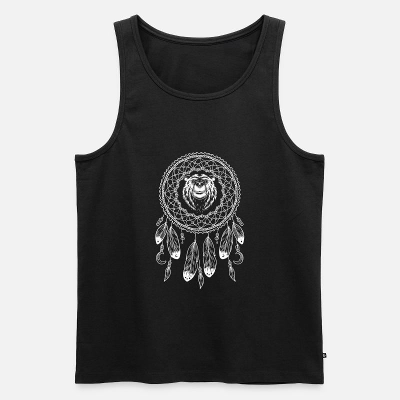 Sternzeichen Native American Bär - Männer Premium Bio Tank Top - Schwarz