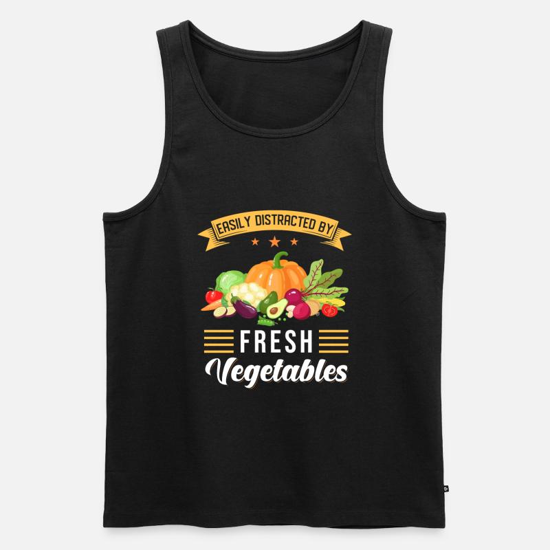Gemüse Spruch Vegetarier Geschenk - Männer Premium Bio Tank Top - Schwarz