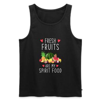 Fruits Fruit Saying - Men's Premium Organic Tank Top - black - Front - AI Model Male 178 light (178cm)