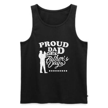 Vatertag erster Vatertag - Männer Premium Bio Tank Top - Schwarz - Vorne - Michal (187cm)