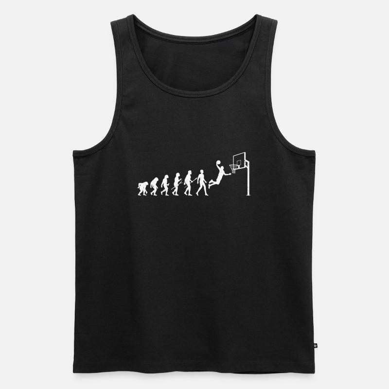 Basketball Evolution - Männer Premium Bio Tank Top - Schwarz