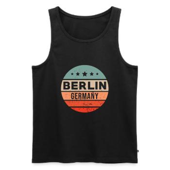 Berlin - Männer Premium Bio Tank Top - Schwarz - Vorne - Michal (187cm)