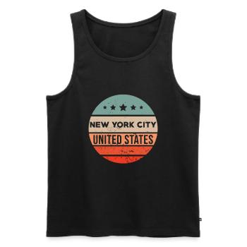 New York NY - Débardeur bio Premium Homme - noir - Devant - AI Model Male 178 light (178cm)