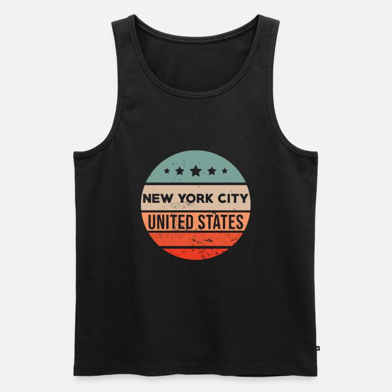 New York NY - Männer Premium Bio Tank Top - Schwarz