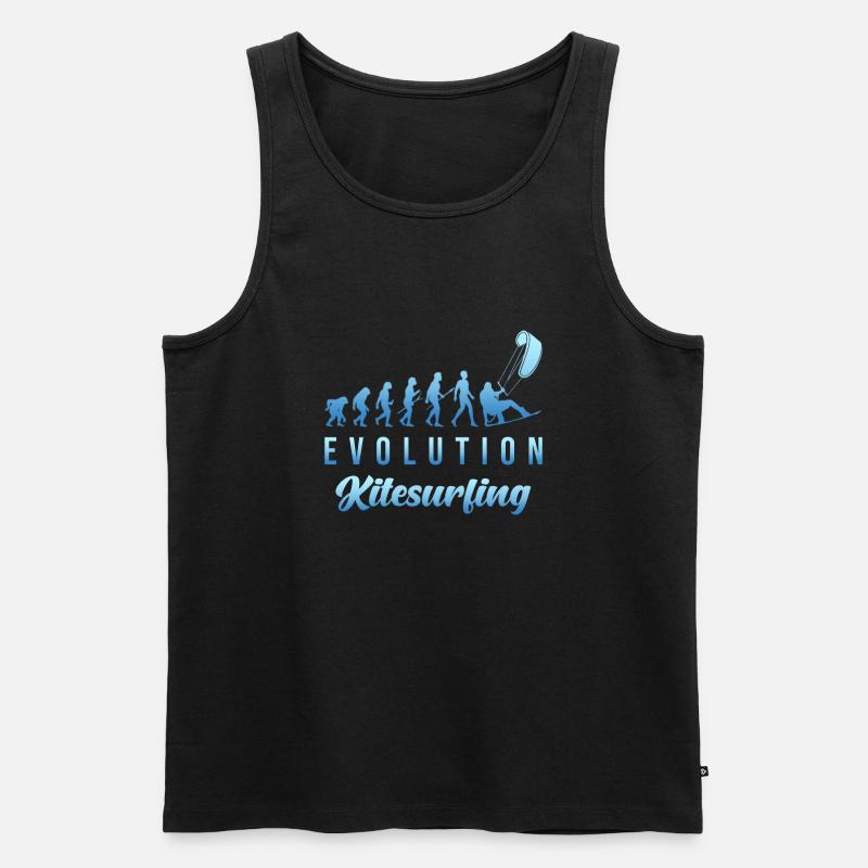 Kitesurfen Evolution - Männer Premium Bio Tank Top - Schwarz
