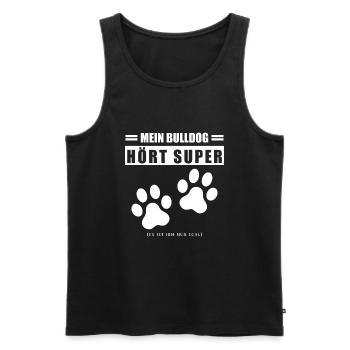 Bulldog - Männer Premium Bio Tank Top - Schwarz - Vorne - AI Model Male 178 light (178cm)