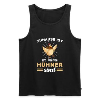 Zuhause ist wo meine Hühner sind - Männer Premium Bio Tank Top - Schwarz - Vorne - AI Model Male 178 light (178cm)