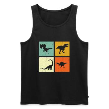 Dino Dinosaurier - Männer Premium Bio Tank Top - Schwarz - Vorne - Michal (187cm)