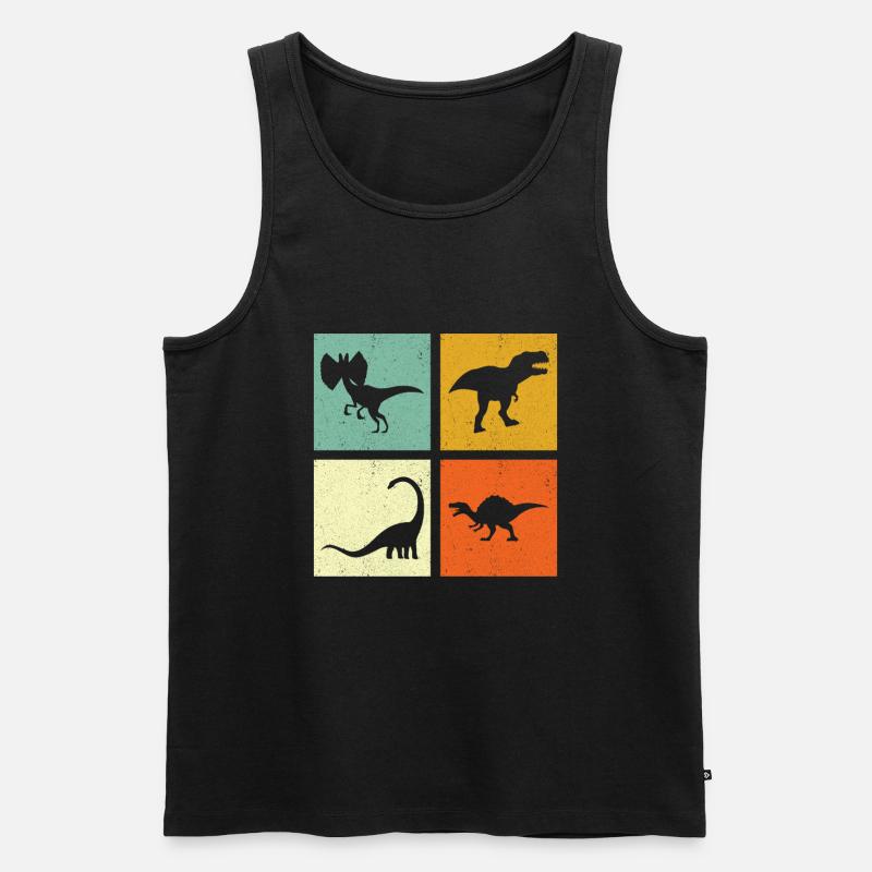 Dino Dinosaurier - Männer Premium Bio Tank Top - Schwarz