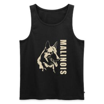 Malinois - Männer Premium Bio Tank Top - Schwarz - Vorne - AI Model Male 178 light (178cm)