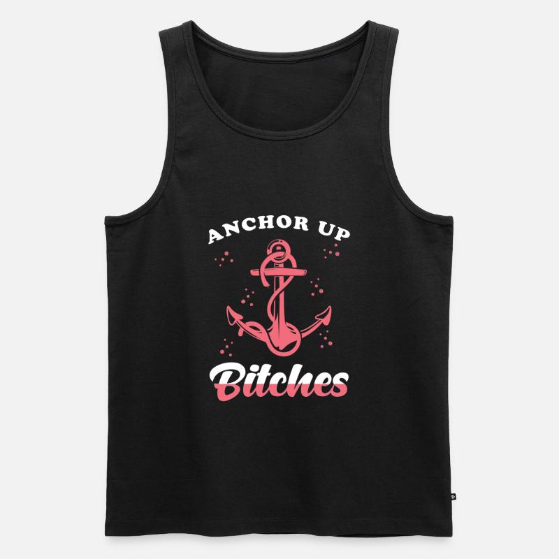 Anker Wortspiel - Männer Premium Bio Tank Top - Schwarz