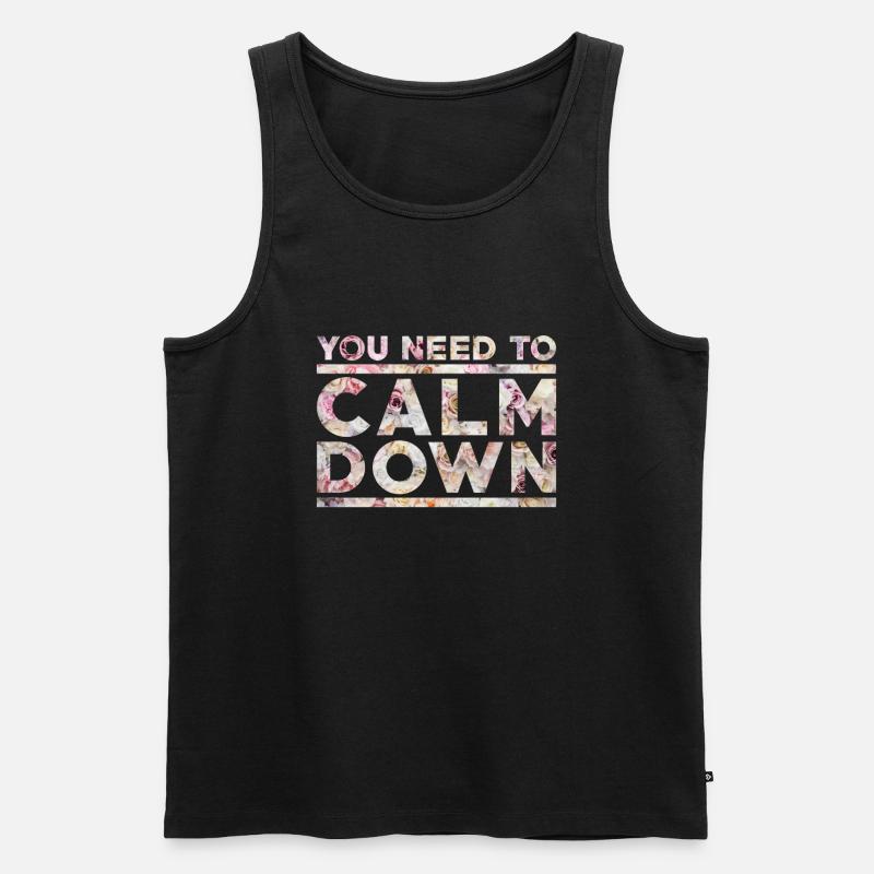 Calm Down - Männer Premium Bio Tank Top - Schwarz