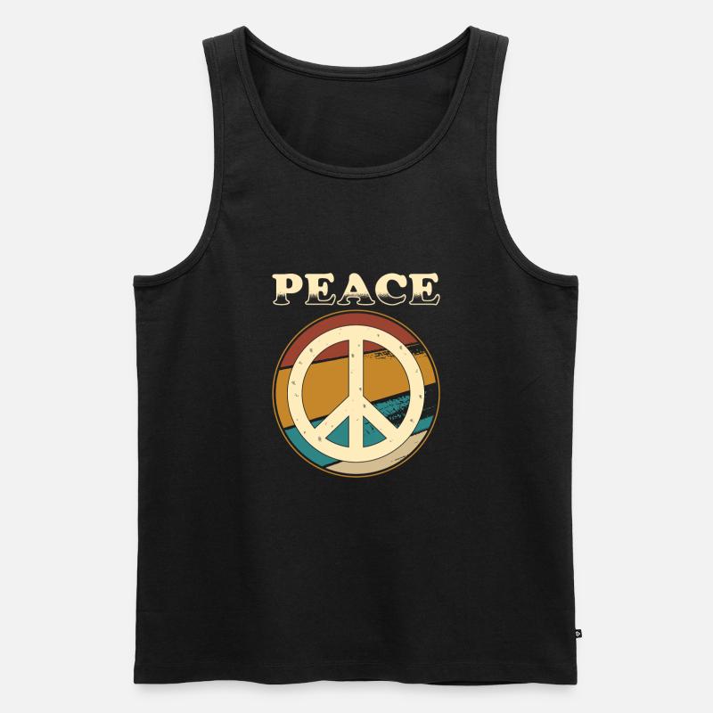 Peacezeichen - Männer Premium Bio Tank Top - Schwarz