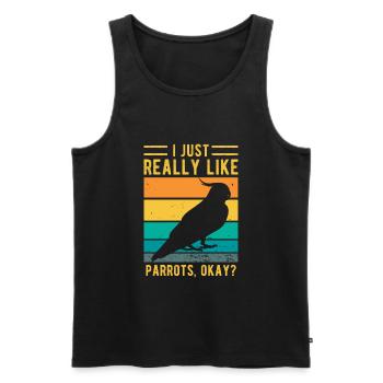 Papagei - Männer Premium Bio Tank Top - Schwarz - Vorne - AI Model Male 178 light (178cm)