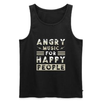 Metal Musique Angry Music for Happy People - Débardeur bio Premium Homme - noir - Devant - Michal (187cm)