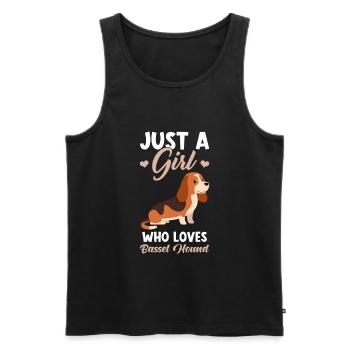 Basset Hound - Men's Premium Organic Tank Top - black - Front - AI Model Male 178 light (178cm)