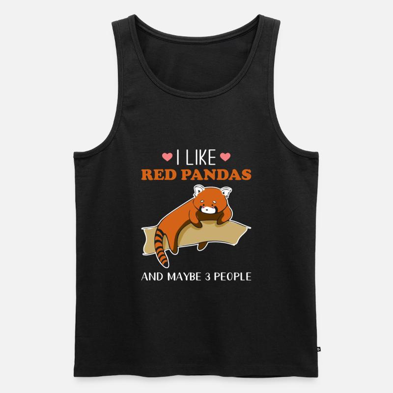 Roter Panda - Männer Premium Bio Tank Top - Schwarz