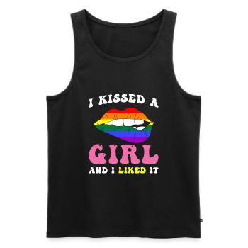 LGBTQ Phrase de la légune - Débardeur bio Premium Homme - noir - Devant - AI Model Male 178 light (178cm)