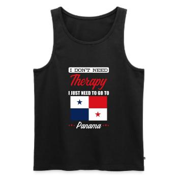 Panama - Männer Premium Bio Tank Top - Schwarz - Vorne - AI Model Male 178 light (178cm)