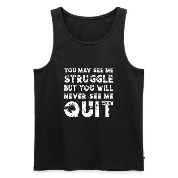 Motivation Zitat - Männer Premium Bio Tank Top - Schwarz - Vorne - Michal (187cm)
