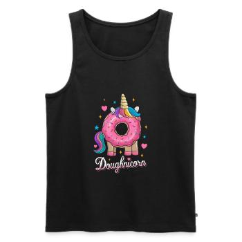 Donut Einhorn Doughnicorn süß - Männer Premium Bio Tank Top - Schwarz - Vorne - Michal (187cm)