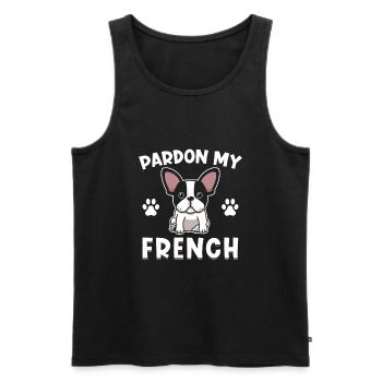 Frenchie Bulldog français Bulldog - Débardeur bio Premium Homme - noir - Devant - Michal (187cm)