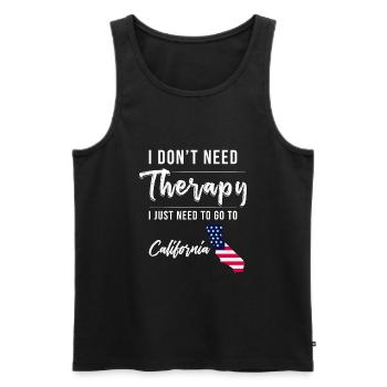 California vacation saying - Men's Premium Organic Tank Top - black - Front - AI Model Male 178 light (178cm)