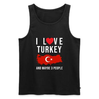 Türkei Ich liebe Türkei - Männer Premium Bio Tank Top - Schwarz - Vorne - AI Model Male 178 light (178cm)