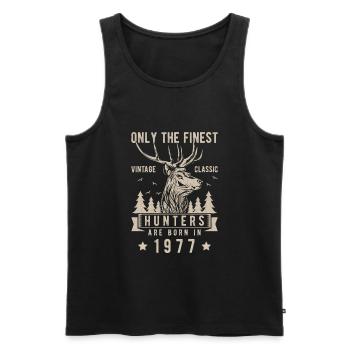Hunter gift 1977 - Men's Premium Organic Tank Top - black - Front - AI Model Male 178 light (178cm)
