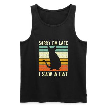 Cat funny saying - Men's Premium Organic Tank Top - black - Front - Michal (187cm)