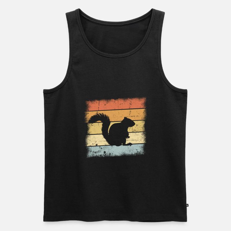 Eichhörnchen Retro Design - Männer Premium Bio Tank Top - Schwarz