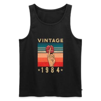 1984 Birthday Gift Retro Woman - Men's Premium Organic Tank Top - black - Front - Michal (187cm)