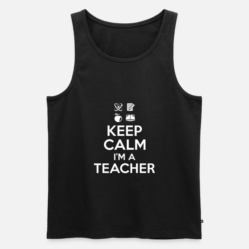 Keep Calm Lehrer - Männer Premium Bio Tank Top - Schwarz