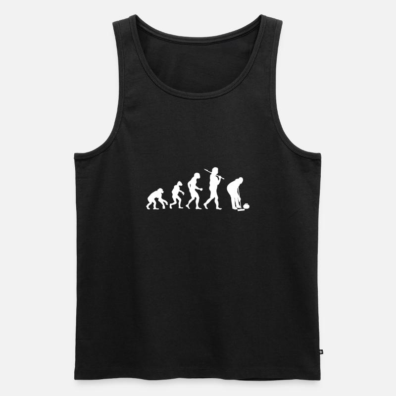 Evolution Curling - Männer Premium Bio Tank Top - Schwarz