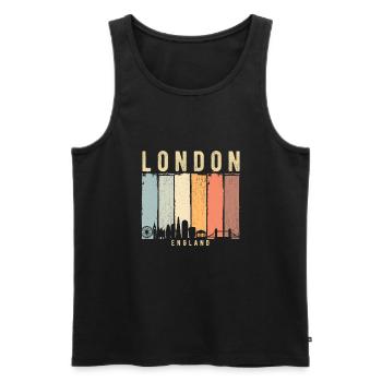 Londres Skyline - Débardeur bio Premium Homme - noir - Devant - AI Model Male 178 light (178cm)
