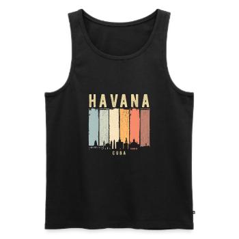 Havana Cuba skyline - Men's Premium Organic Tank Top - black - Front - AI Model Male 178 light (178cm)
