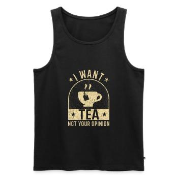 Tea lovers tea gifts tea saying - Men's Premium Organic Tank Top - black - Front - AI Model Male 178 light (178cm)
