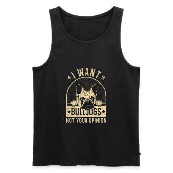 Bulldog Buldogge Bulldogs Spruch lustig - Männer Premium Bio Tank Top - Schwarz - Vorne - AI Model Male 178 light (178cm)